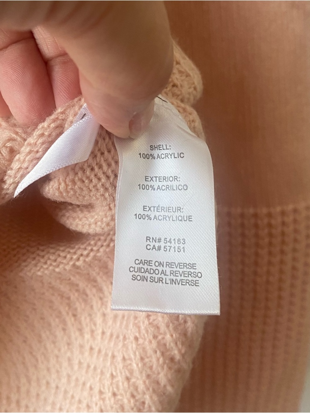 Calvin Klein shell pink mixed knit cowl neck sweater M - Picture 3 of 5